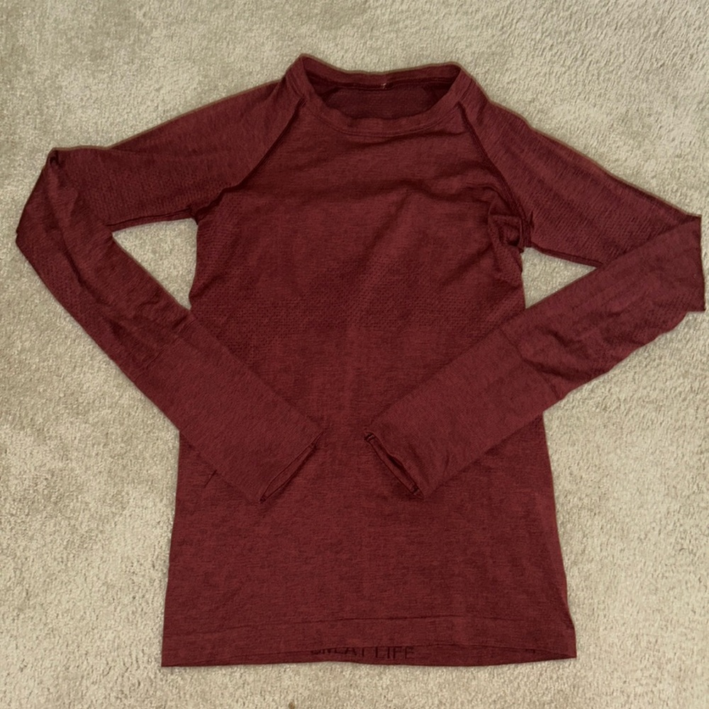 Lululemon Swiftly Tech Long Sleeve - Sz 4 Maroon